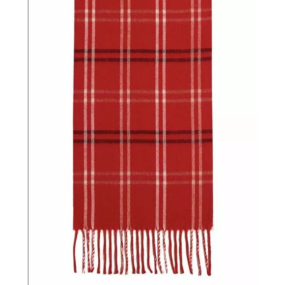 STEVE MADDEN grid-pattern plaid women's winter scarf muffler - RED MADE IN ITALY - Picture 1 of 1